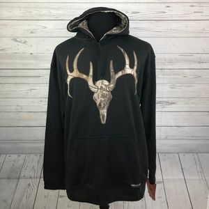 NEW Field & Stream Mens Black Camo Skull Hoodie XL